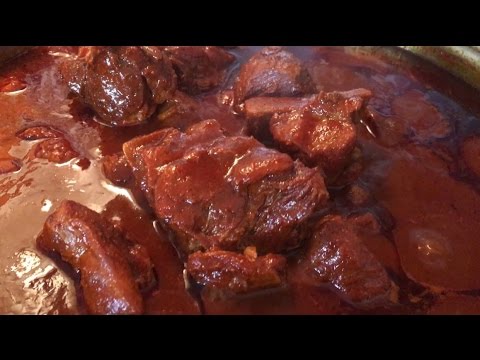 Asado con carne de puerco en chile colorado | deliciosa receta fácil de preparar 😋