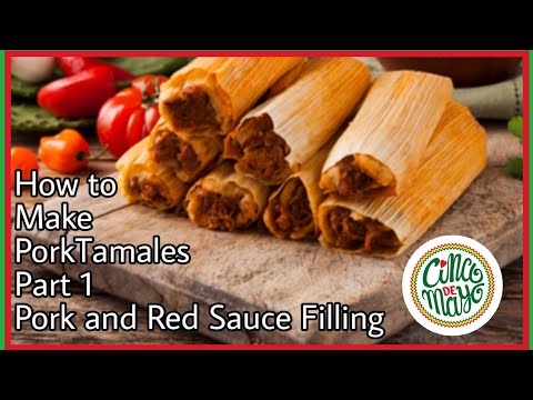 Receta Para Tamales de Puerco(Pork Tamales Recipe) Part 1 Pork and Red Sauce Filling Recipe